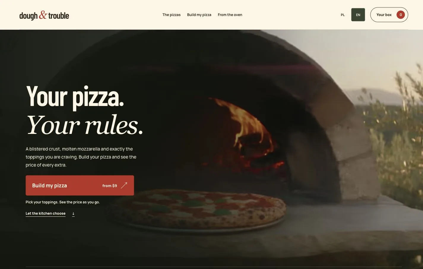 Page preview: Pizzeria website
